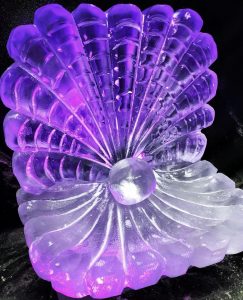 Open Shell Ice Sculpture Scallop for Wedding Buffet