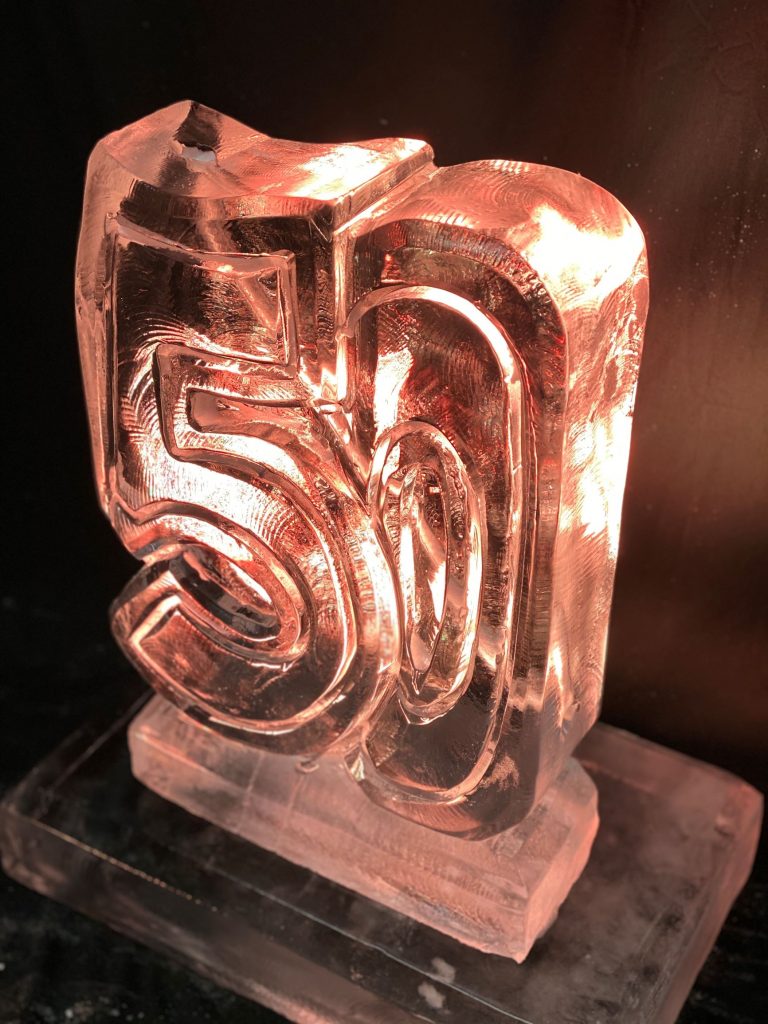 50th Birthday Ice Sculpture / 50 Ice Luge