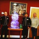 Gurkha Regiment Cap Badge Ice Sculpture Vodka Luge in Aldershot