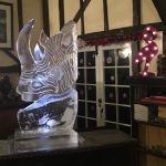 Rhino Animal Ice Sculpture Vodka Ice Luge for Save The Rhino