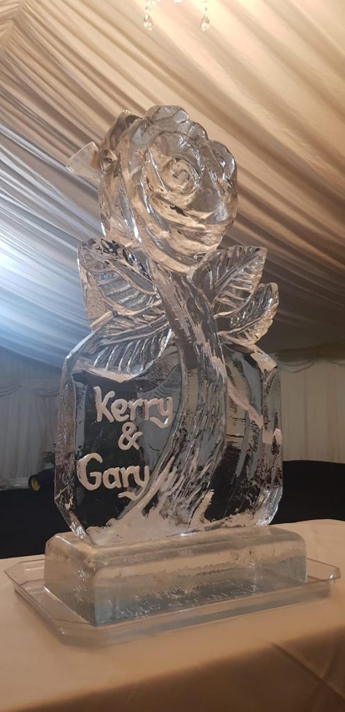 Rose Flower Vodka Ice Luge Ice Sculpture For Wedding Reception