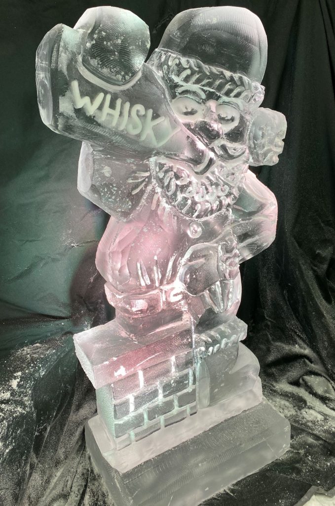 Drunk Santa Vodka Ice Luge Ice Sculpture