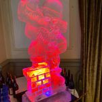 Drunk Santa Claus Vodka Ice Luge Ice Sculpture for North London Xmas Party