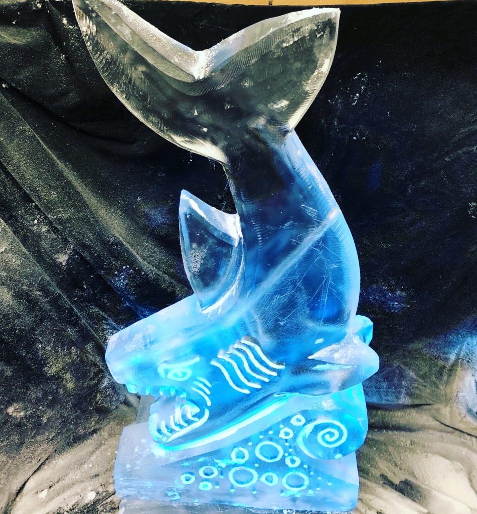 Shark Ice Sculpture Vodka Ice Luge for Greenwich Birthday Party