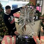 Snowflake Vodka Ice Luge Ice Sculpture for Christmas Party In Reading