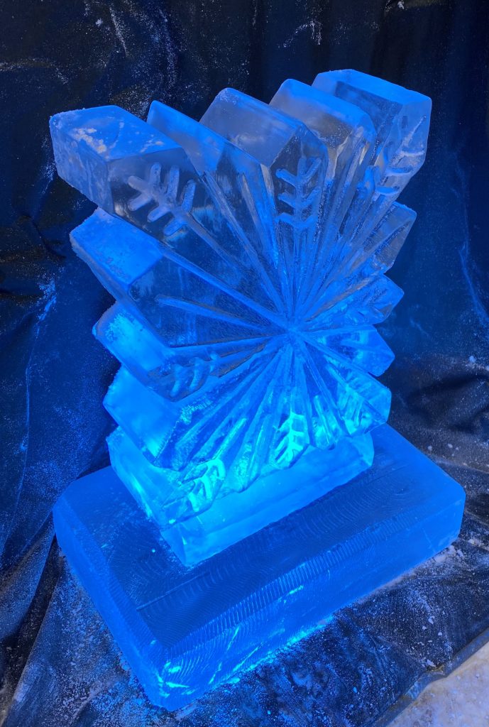 Small Snowflake Vodka Ice Luge Ice Sculpture