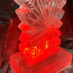 Snowflake Vodka Ice Luge Lit Red