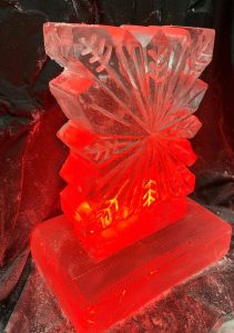 Snowflake Vodka Ice Luge Lit Red