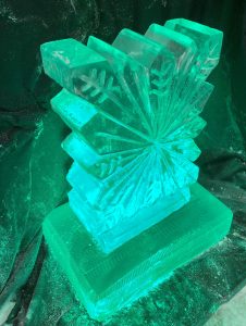 Snowflake Vodka Ice Luge Ice Sculpture for Christmas Party in Hertfordshire