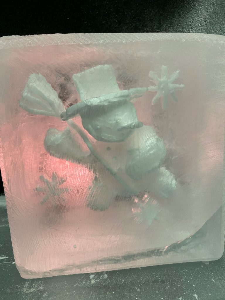 Snowman Ice Sculpture Table Centrepiece