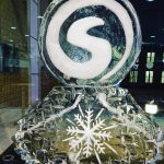 Christmas Party Sumo Digital Logo ice sculpture vodka luge in Sheffield