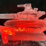 Tank Ice Sculpture / T54 Tank ice sculpture vodka luge for Cold War party