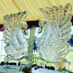 Twin Swans Ice Sculpture at Alexander House Hotel Wedding