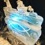 Kirkella ship ice sculpture ice luge at royal musuem greenwich event