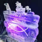 Ship Ice Sculpture ice luge for RMG Events at Greenwich Museum London