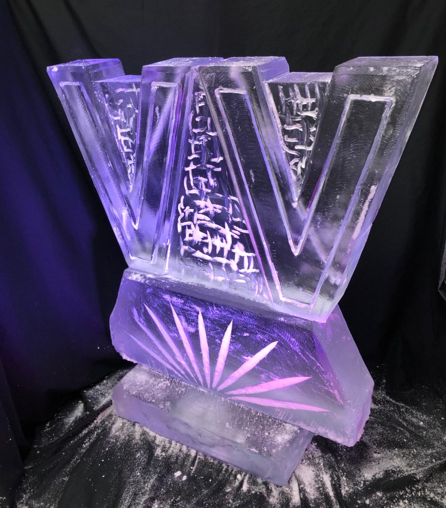 Letter Ice Sculpture Vodka Luge Ice Carving