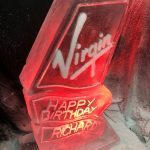 Virgin Logo Ice Sculpture Vodka Ice Luge for Richard Branson