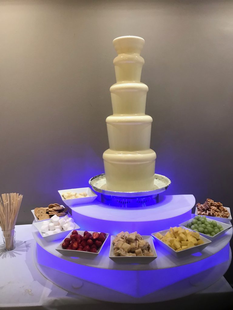 white chocolate fountain for chichester wedding