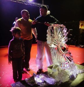 Frozen Theme Live Ice Carving Show Display in Qatar and Muscat