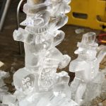 Sheffield Christmas Market Live Ice Carving Ice Sculpture Display