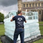 Live Ice Carving of Ice Block for Affinity Water at St Albans Cathedral