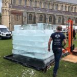 Live Ice Carving of Ice Block for Affinity Water at St Albans Cathedral