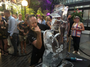 Live ice carving show Live ice carving show for Stonewall and Gokwan at Barbican London