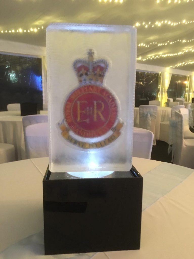 RMAS Royal Military Academy Sandhurst Christmas Ball Ice Sculpture Table Centrepiece