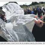 Live Ice Carving Display for Fire and Ice Theme at Bognor Regis School