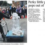 Live Ice Carving Display for Fire and Ice Theme at West Sussex School