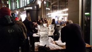 London Live ice carving teambuilding in West London for Christmas Teambuilding Event