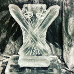 Crossed Ski's Vodka Ice Luge Ice Sculpture for Apres Ski Themed Party