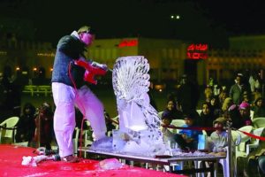 Live Ice Sculpture Carving in Doha, Qatar for Qatar 2022