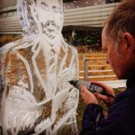 Live Ice Carving of England Football Manager Ice Sculpture Gareth Southgate