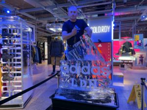 Live Ice Carving Display Show for Adidas UK Product Launch