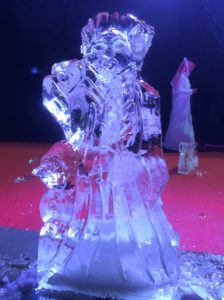 Elsa and Olaf Ice Sculpture Display in Qatar