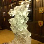 Skier Vodka Ice Luge Ice Sculpture for Apres Ski party