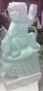 Surfer Vodka Ice Luge Ice Sculpture Snowboarder