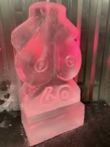 Boobs Ice Luge Vodka Luge. Boobs 40th Birthday Ice Sculpture luge