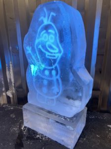 Frozen Olaf Ice Luge Vodka Luge. Olaf Ice Sculpture luge