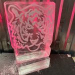 Tiger Party Ice Luge Vodka Luge. Animal Ice Sculpture luge