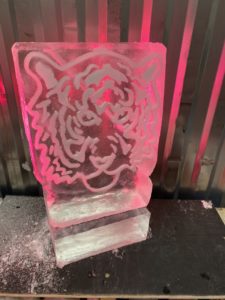 Tiger Party Ice Luge Vodka Luge. Animal Ice Sculpture luge