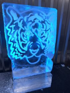 Tiger Party Ice Luge Vodka Luge. Animal Ice Sculpture luge