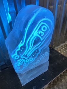Bottle Ice Luge Vodka Luge. Champagne Bottle Ice Sculpture luge