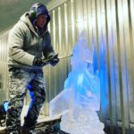Typhoon Ice sculpture - RAF ice sculpture - Plane ice luge - Ice Agency