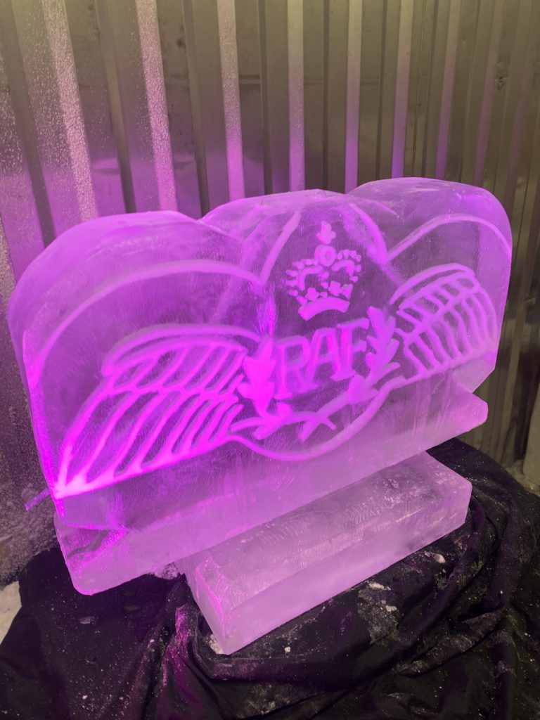 RAF WIngs - Wings ice sculpture - RAF ice luge - RAF Valley - Ice Agency