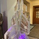 Typhoon fighter aircraft ice sculpture ice luge RAF Cranwell - Ice Agency