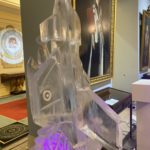 RAF Cranwell ice sculpture Typhoon fighter - ice luge - Typhoon - vodka Luge - Ice Agency