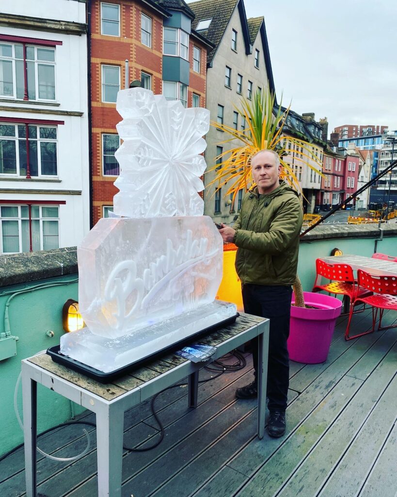 Logo Ice Sculpture Luge in Bristol / Bristol Ice Luge / Bristol ice sculpture
