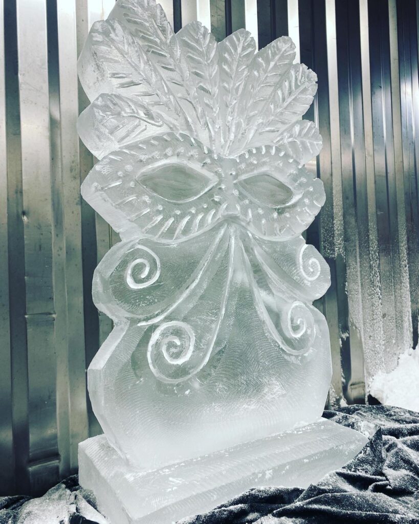 Mask Ice Luge / Masquerade Mask Ice Sculpture / Mask Ball